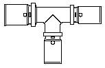 Прессовый тройник с уменьшенным проходом и отводом
